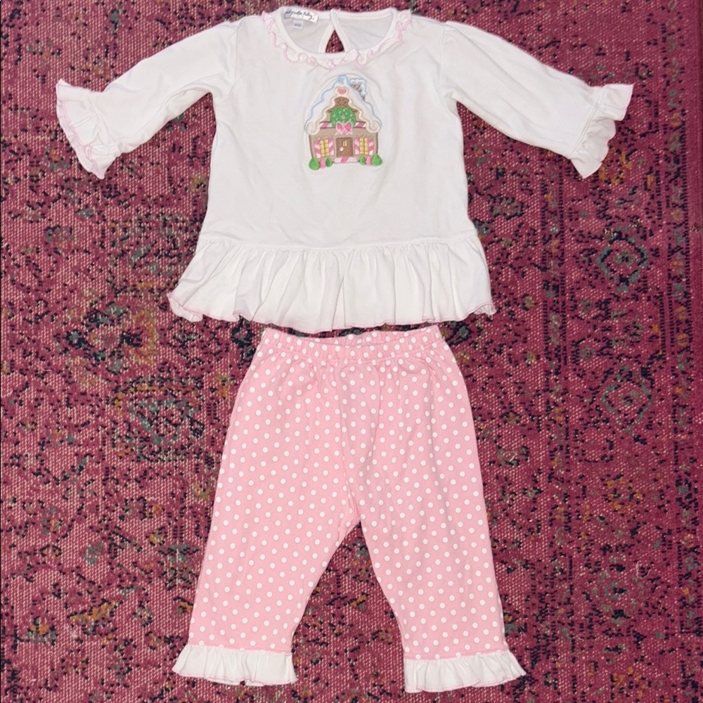 Magnolia Baby 24m Christmas Gingerbread ruffle set